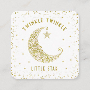 Tarjeta De Recepción Diaper Raffle Twinkle Little Star Baby Shower Gold