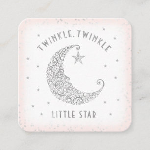 Tarjeta De Recepción Diaper Raffle Twinkle Little Star Baby Shower Pink