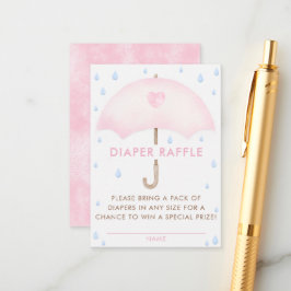 Tarjeta De Recepción Diaper Raffle Umbrella Baby Shower