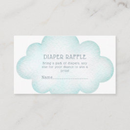 Tarjeta De Recepción Diaper Raffle Watercolor Cloud Baby Shower