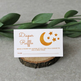 Tarjeta De Recepción Diaper Raffle Watercolor Moon & Stars Baby Shower