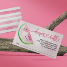 Diaper Raffle Watercolor Watermelon Baby Shower