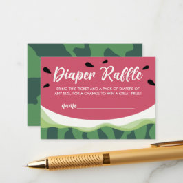 Tarjeta De Recepción Diaper Raffle Watermelon Summer Baby Shower