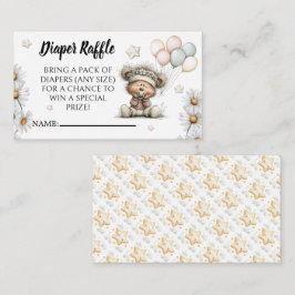 Tarjeta De Recepción Diaper Raffle Whimsical Teddy Bear Design
