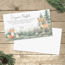 Tarjeta De Recepción Diaper Raffle Woodland Forest Animals Baby Shower