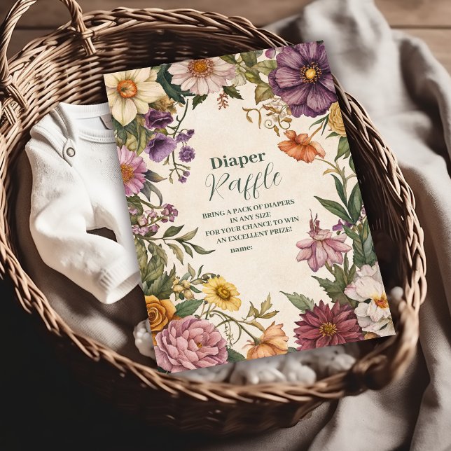 Tarjeta De Recepción Diapper Raffle de Baby Shower de estilo Art Nouvea (Subido por el creador)