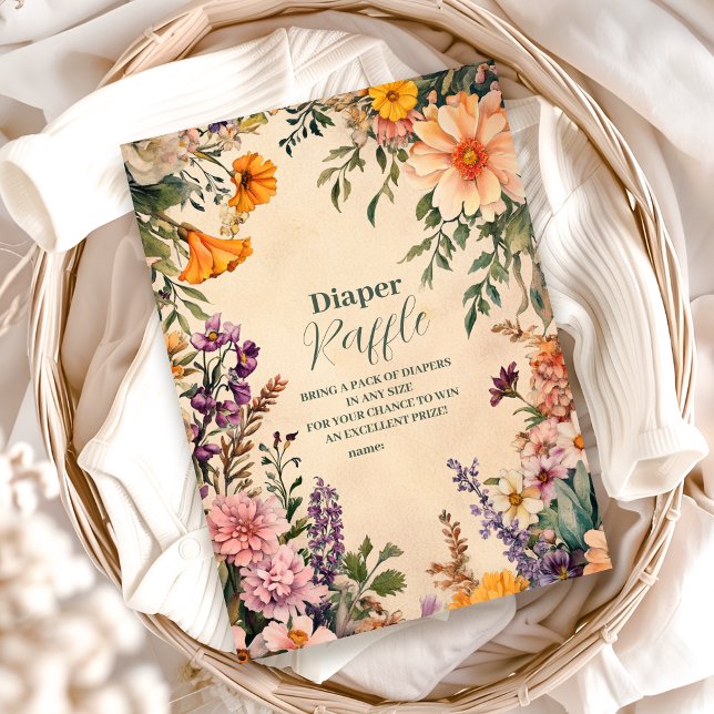 Tarjeta De Recepción Diapper Raffle de Baby Shower de estilo Art Nouvea (Subido por el creador)