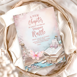 Tarjeta De Recepción Diapper Raffle, libro de historias de Magic Boho