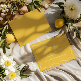 Tarjeta De Recepción Dibujar mano con detalles de escritura amarilla vi