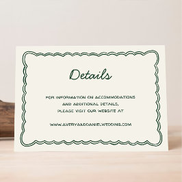 Tarjeta De Recepción Dibujar mano detalles de escritura verde vintage