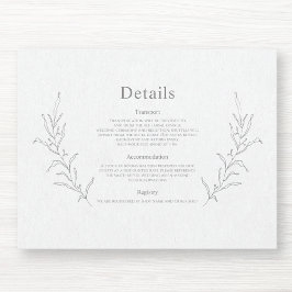 Tarjeta De Recepción Dibujo de boceto de follaje botánico elegante mode