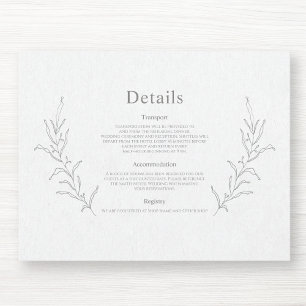 Tarjeta De Recepción Dibujo de boceto de follaje botánico elegante mode