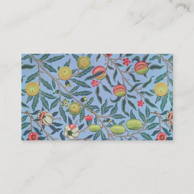 Tarjeta De Recepción Dibujo de flores "William Morris". (Anverso)