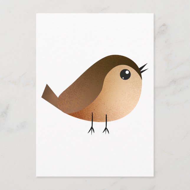 Tarjeta De Recepción Dibujo de pájaro gorrión (Anverso)