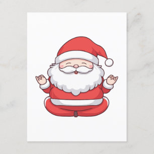 Tarjeta De Recepción Dibujos divertidos de Santa Kawaii Yoga Meditación
