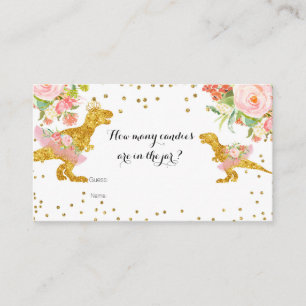 Tarjeta De Recepción Dino Chica ¿Cuántos caramelos hay en el tarro?