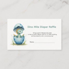 Tarjeta De Recepción Dino Mite Diaper Raffle Dinosaur Baby Shower