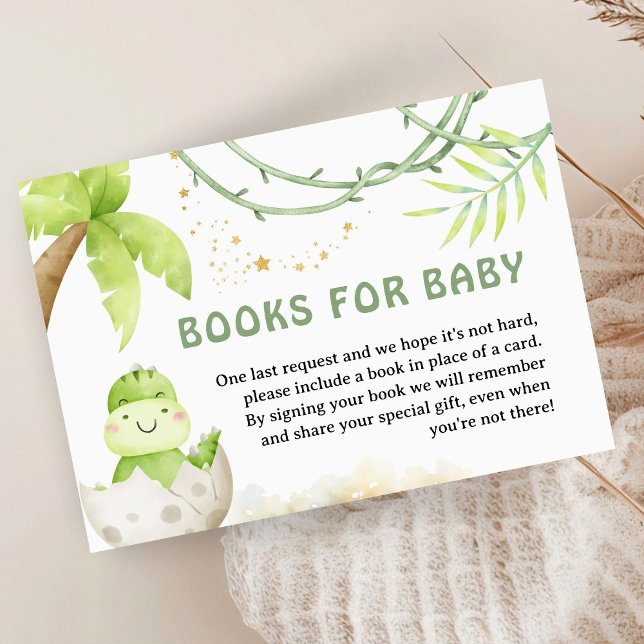 Tarjeta De Recepción Dinosaur Baby Shower Book For Baby (Subido por el creador)