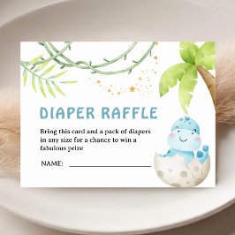 Tarjeta De Recepción Dinosaur Baby Shower Boy Diaper Raffle