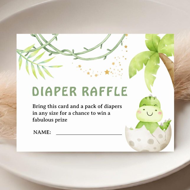 Tarjeta De Recepción Dinosaur Baby Shower Diaper Raffle (Subido por el creador)