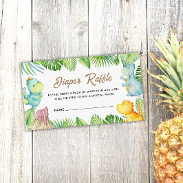 Tarjeta De Recepción Dinosaur Baby Shower Diaper Raffle Insert Card