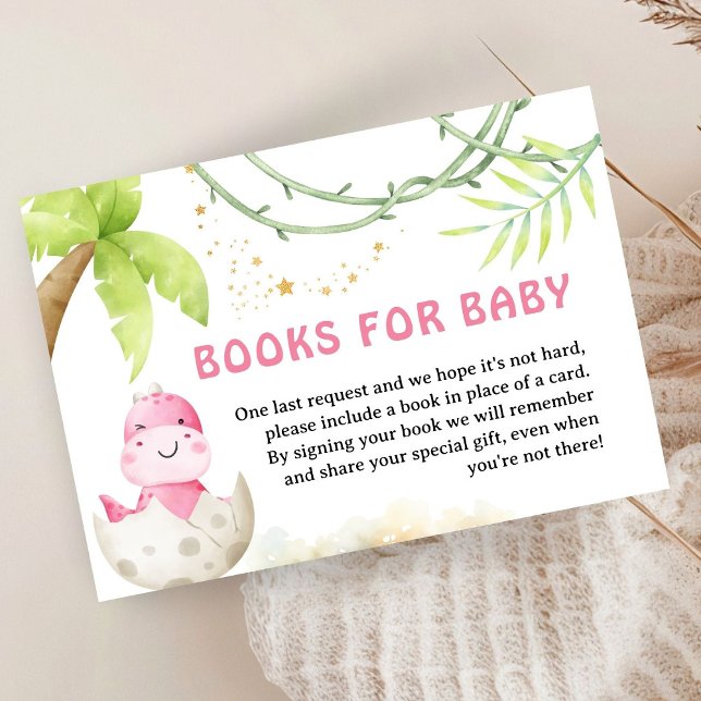 Tarjeta De Recepción Dinosaur Baby Shower Girl Book For Baby (Subido por el creador)