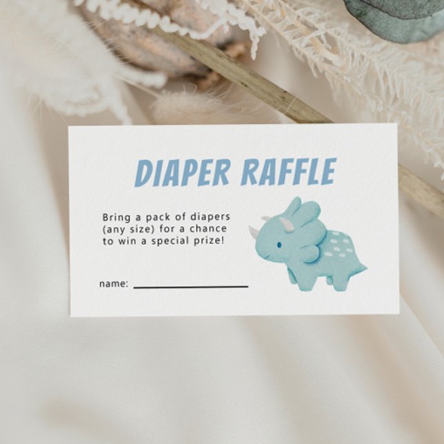 Tarjeta De Recepción Dinosaur Boy Baby Shower Diaper Raffle Ticket (Subido por el creador)