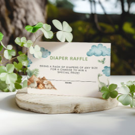 Tarjeta De Recepción Dinosaur Diaper Raffle Baby Shower