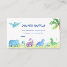 Tarjeta De Recepción Dinosaur Diaper Raffle Cute Baby Shower