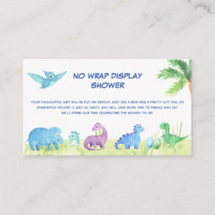 Tarjeta De Recepción Dinosaurio sin regalo para mostrar Baby Shower 
