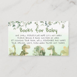 Tarjeta De Recepción Dinosaurios acuarela Greenery Boy Books para bebé