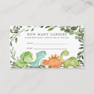Tarjeta De Recepción Dinosaurios Baby Shower adivinan cuántos candados