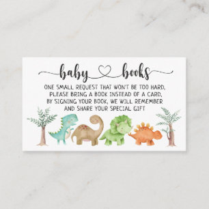 Tarjeta De Recepción Dinosaurios Baby Shower I Solicitud de libro de cu