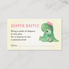 Tarjeta De Recepción Dinosaurios Bebé Chica Ducha Diaper Raffle Ticket