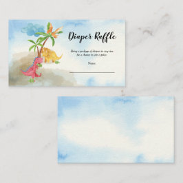 Tarjeta De Recepción Dinosaurios Cuidados Jugando Raffle De Diaper De B