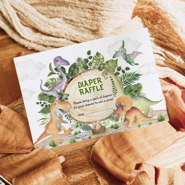 Tarjeta De Recepción Dinosaurios Forestales Tropicales Niño Niño Diaper (Subido por el creador)