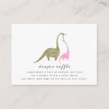Dinosaurios rosados Baby Shower Diaper Raffle
