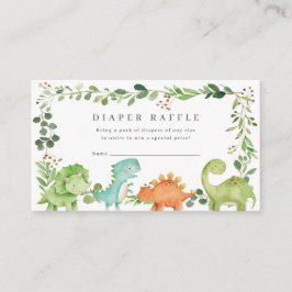 Tarjeta De Recepción Dinosaurs Baby Shower Diaper Raffle Ticket