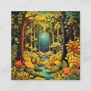 Tarjeta De Recepción Diorama de corte de papel de la escena forestal de