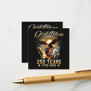 Tarjeta De Recepción Dios bendiga a América 250 años 1776-2026