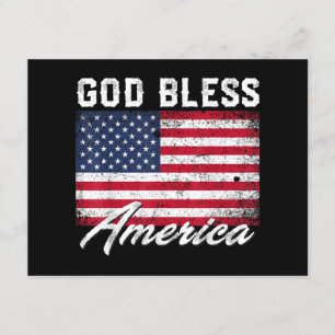 Tarjeta De Recepción Dios bendiga a Estados Unidos Bandera de Estados U