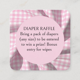 Tarjeta De Recepción Dipper Raffle gingham baby shower 