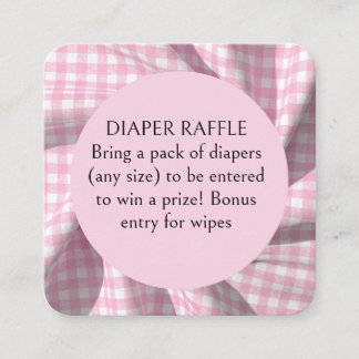 Tarjeta De Recepción Dipper Raffle gingham baby shower 