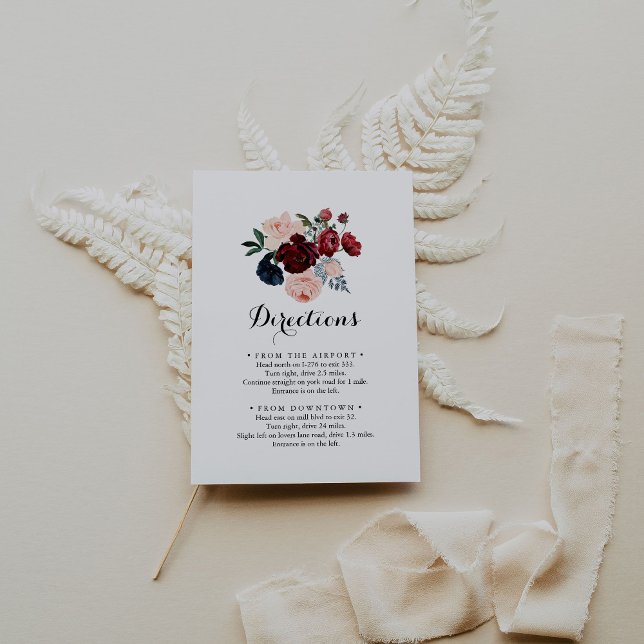 Tarjeta De Recepción Dirección de Bodas florales de la Marina Rosa de B (Subido por el creador)