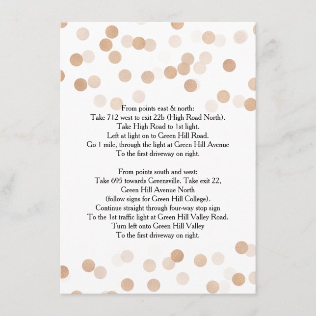 Tarjeta De Recepción Dirección de conducción Luz Purpurina de Relieve m (Anverso)