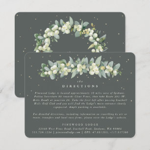 Tarjeta De Recepción Dirección de Garland Gris Green Snowberry+Eucalypt
