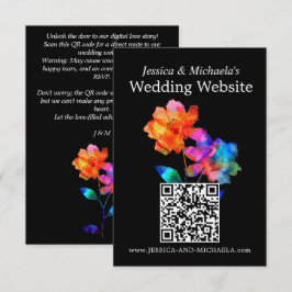 Tarjeta De Recepción 🌈 Dirección del sitio web de boda LGBTQ Petals &