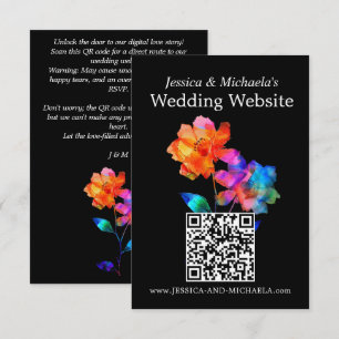 Tarjeta De Recepción 🌈 Dirección del sitio web de boda LGBTQ Petals &