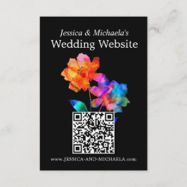 Tarjeta De Recepción 🌈 Dirección del sitio web de boda LGBTQ Petals &