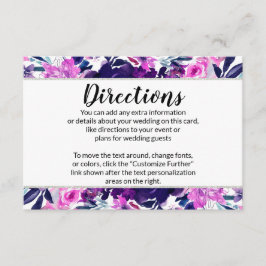 Tarjeta De Recepción Direcciones Bodas de plata violeta floral encantad